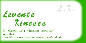 levente kincses business card